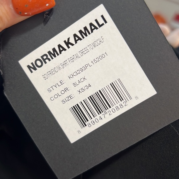 NWT, NORMA KAMALI, 
Boyfriend NK Shirt Fishtail Dress in Black
$205 size XS - Picture 5 of 5